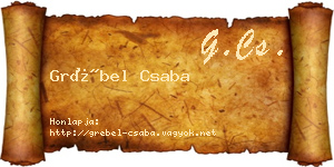 Grébel Csaba névjegykártya